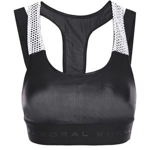 NWOT Koral Forte Black White Mesh Racerback Sports Bra Women's Size XS